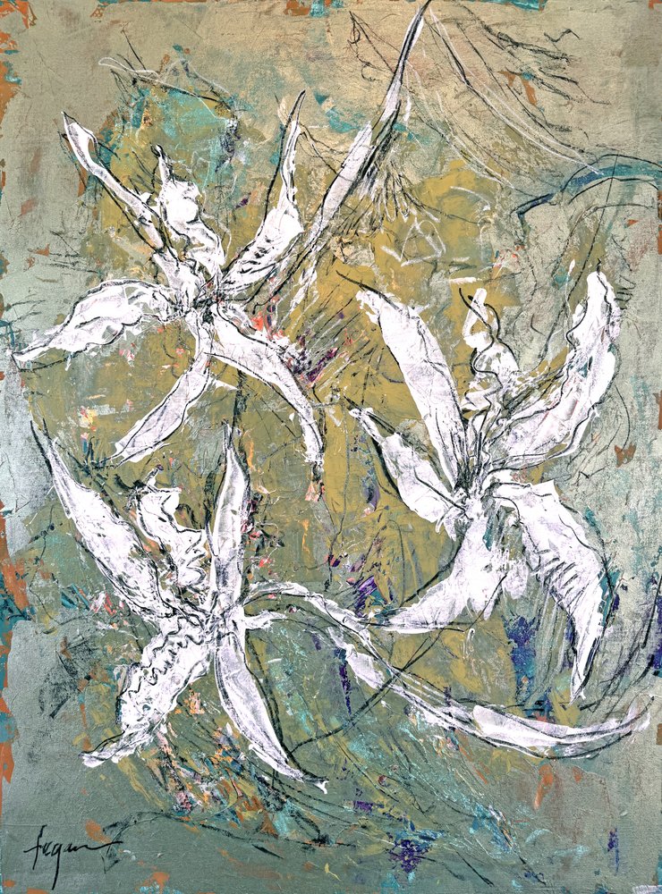 Fleurs blanches dansantes - Dorothy Fagan
