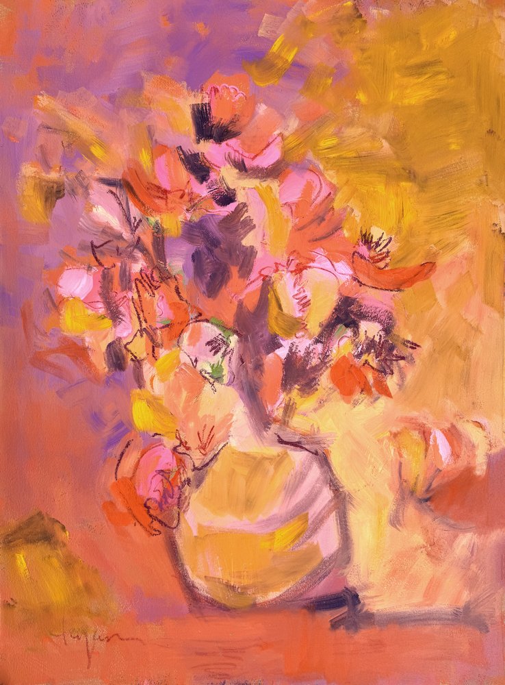 Nature morte florale éclatante - Dorothy Fagan