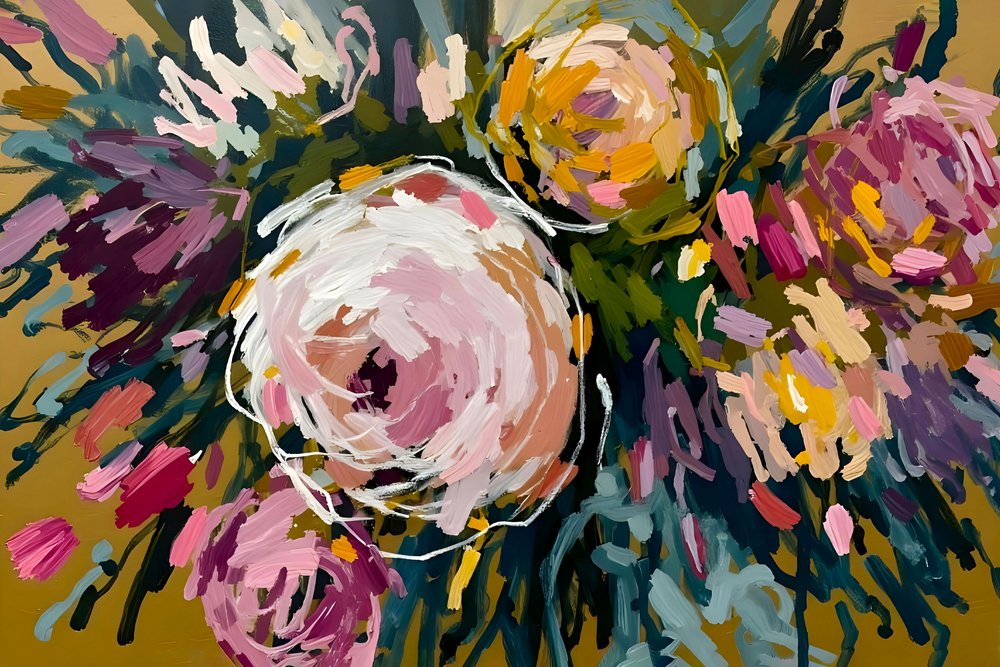 Fleurs abstraites aux couleurs vives - Edie