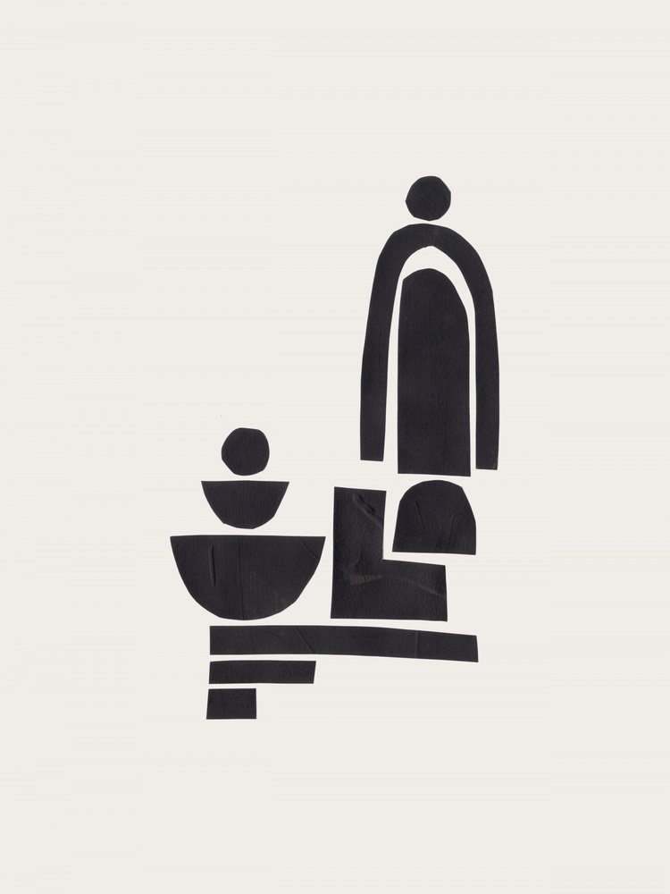 Figures abstraites empilées - Ejaaz Haniff