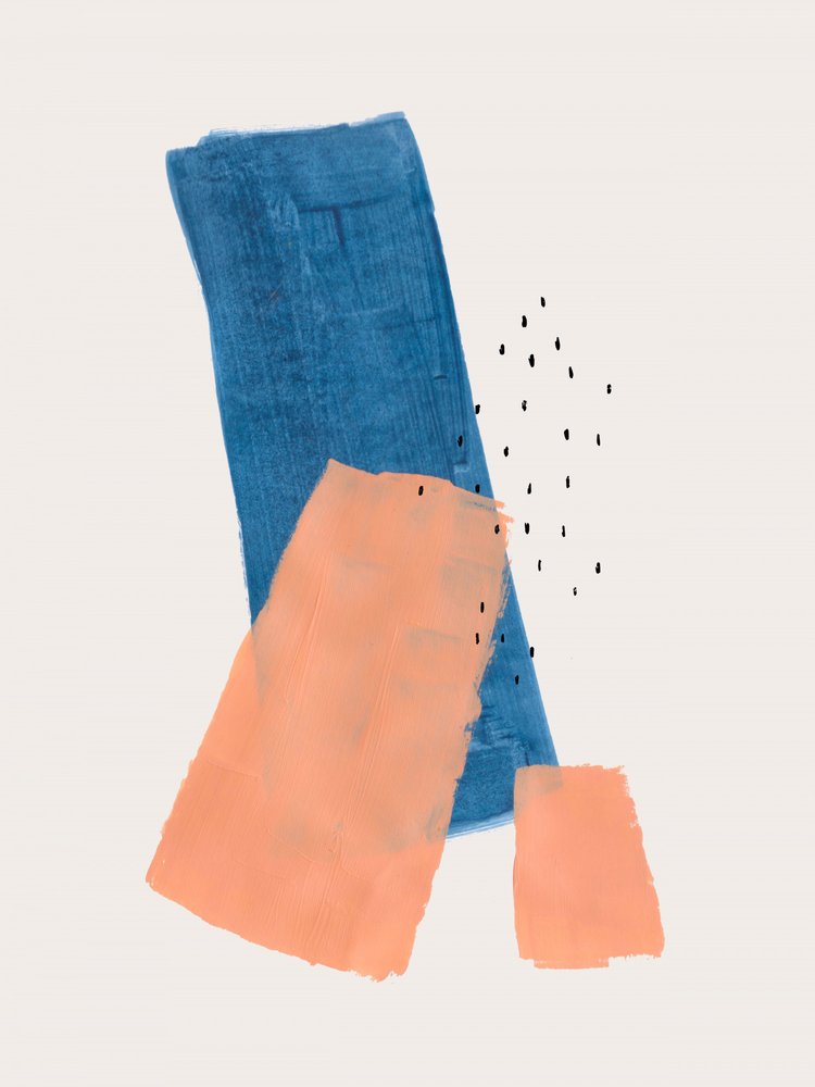 Formes abstraites bleu-orange - Ejaaz Haniff