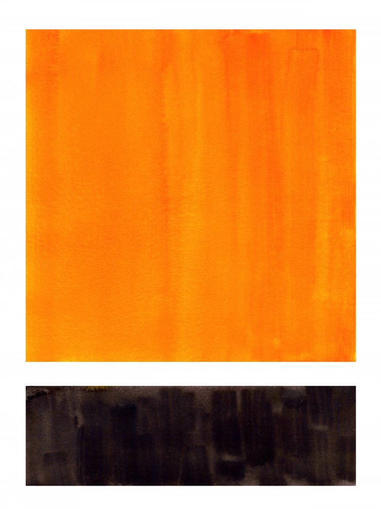 Orange vif, noir, abstrait - Ejaaz Haniff