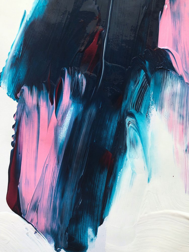 Abstrait bleu et rose dynamique - Ejaaz Haniff