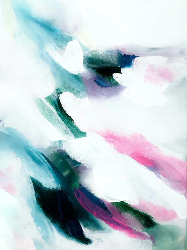 Abstrait fluide bleu sarcelle et rose - Ejaaz Haniff