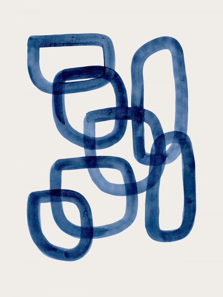 Formes fluides indigo - Ejaaz Haniff