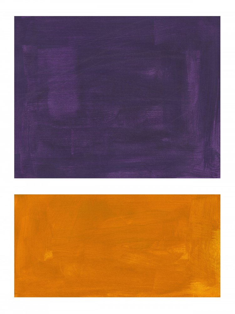Blocs abstraits violet et orange - Ejaaz Haniff
