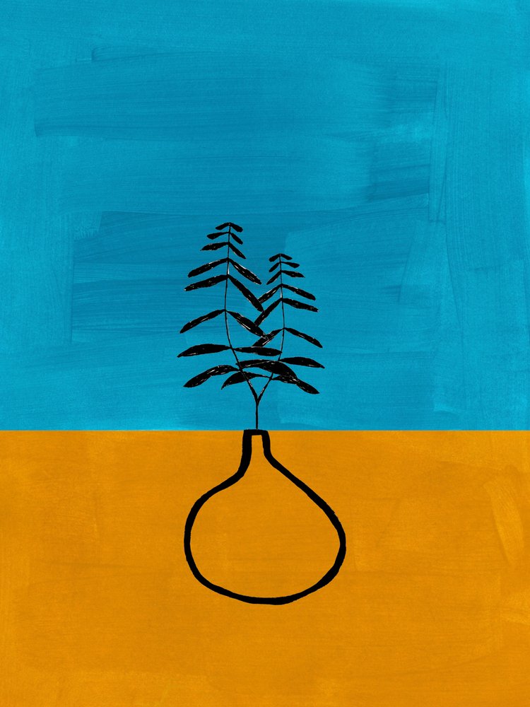 Plante bleue, jaune et sereine - Ejaaz Haniff