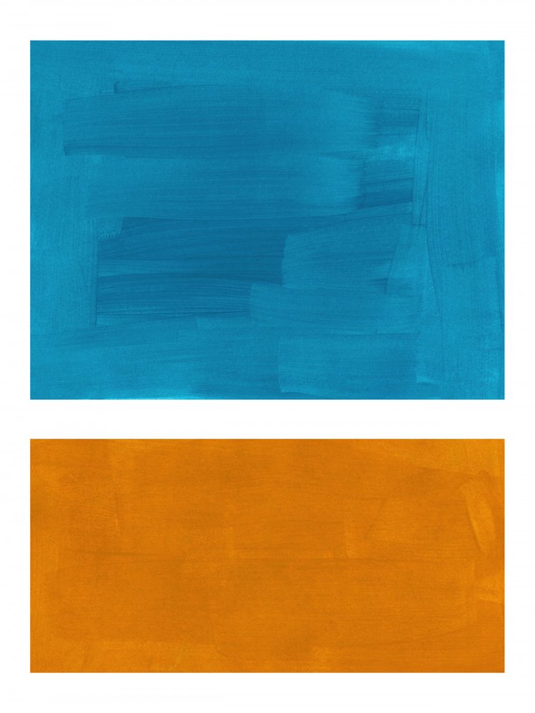 Blocs de couleur bleu sarcelle et orange - Ejaaz Haniff
