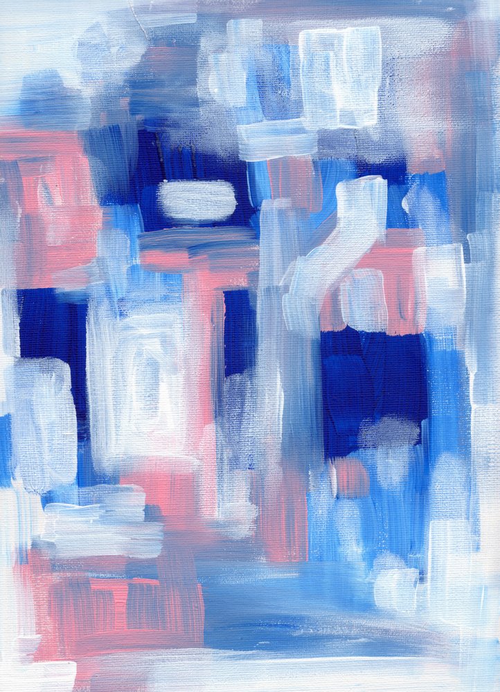 Abstrait bleu et rose vifs - Ejaaz Haniff