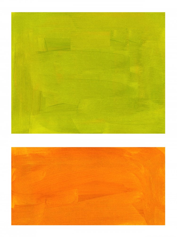 Blocs vert vif et orange - Ejaaz Haniff