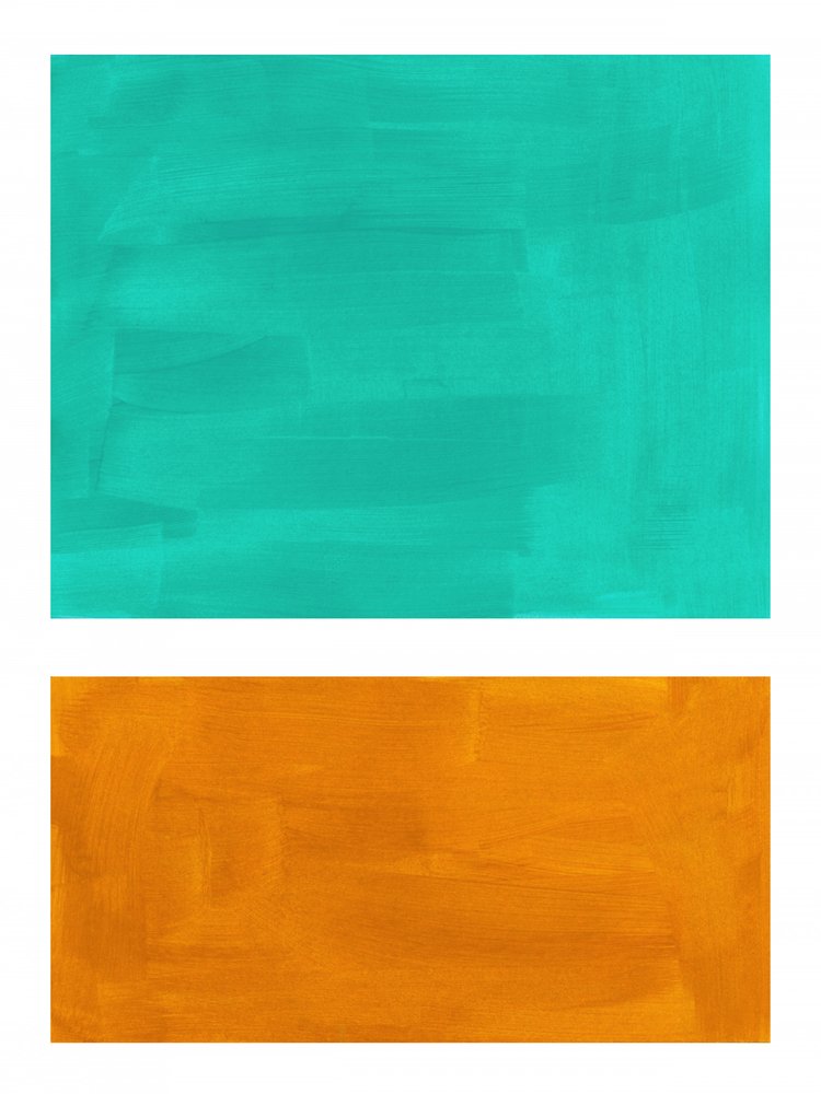 Blocs orange et bleu sarcelle éclatants - Ejaaz Haniff