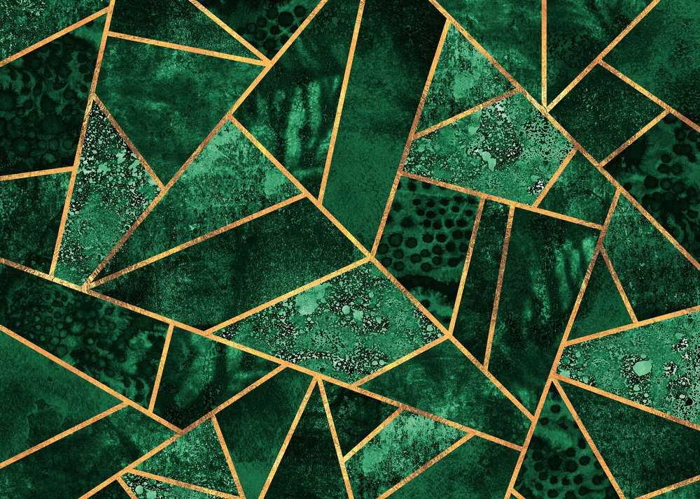 Motif géométrique émeraude - Elisabeth Fredriksson