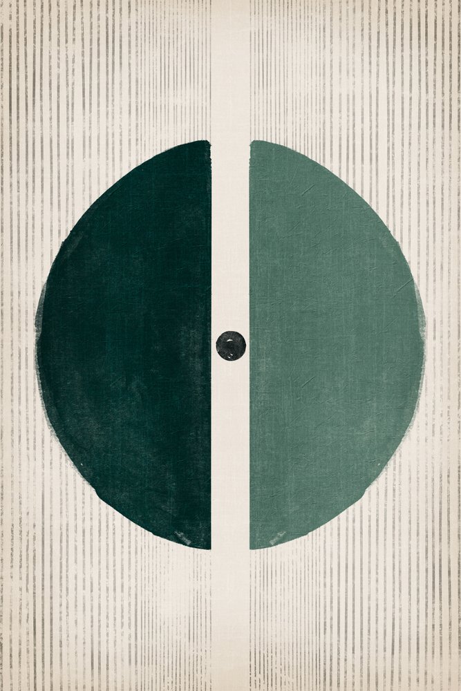 Cercle vert divisé, style minimaliste - Ema Paraschiv
