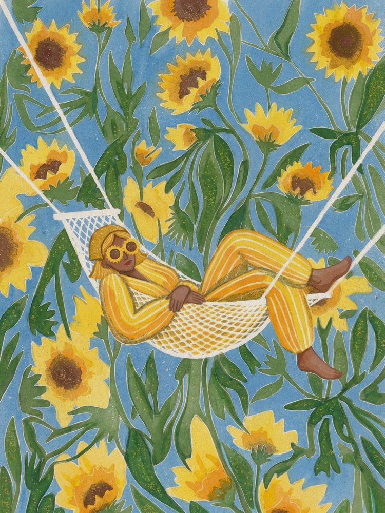 Se détendre au milieu des tournesols - Essa Van Reis