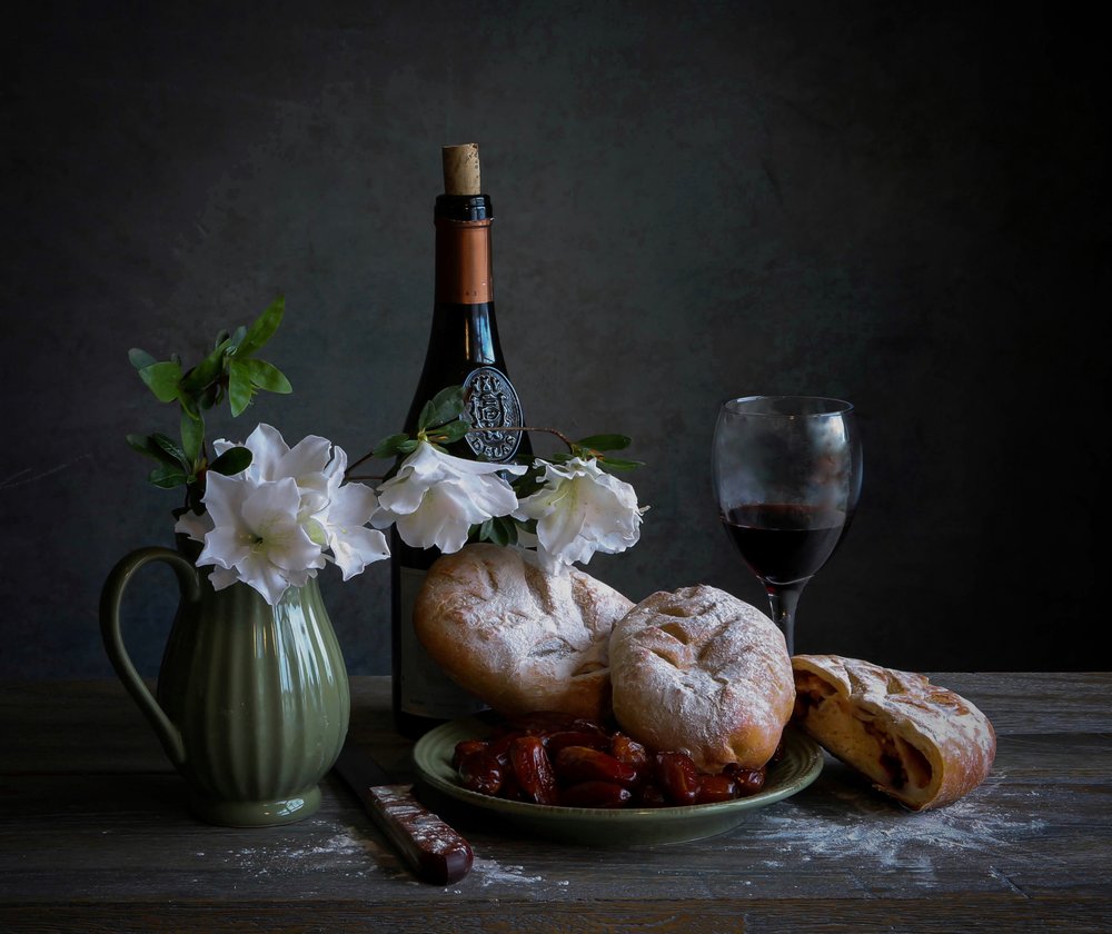 Vin et pain rustiques - Fangping Zhou