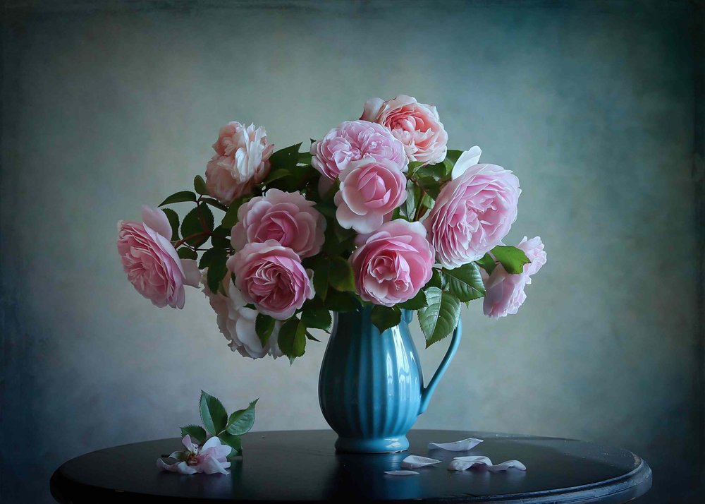 Bouquet de roses rose pâle - Fangping Zhou