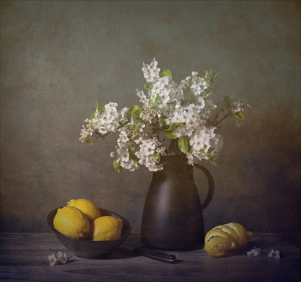Fleurs blanches et citrons - Fangping Zhou
