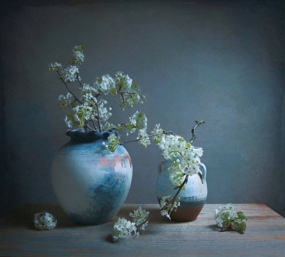 Nature morte aux fleurs blanches - Fangping Zhou
