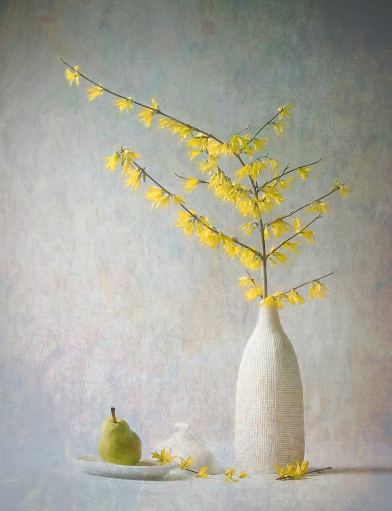 Fleurs jaunes et poire - Fangping Zhou
