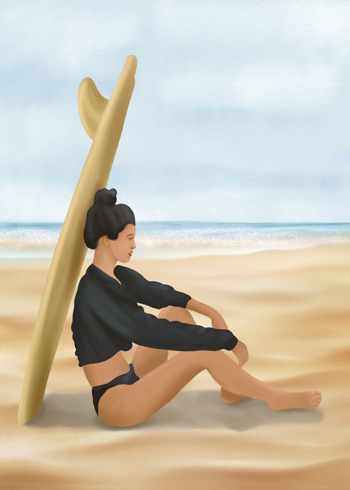 Femme sur la plage - Flow Line