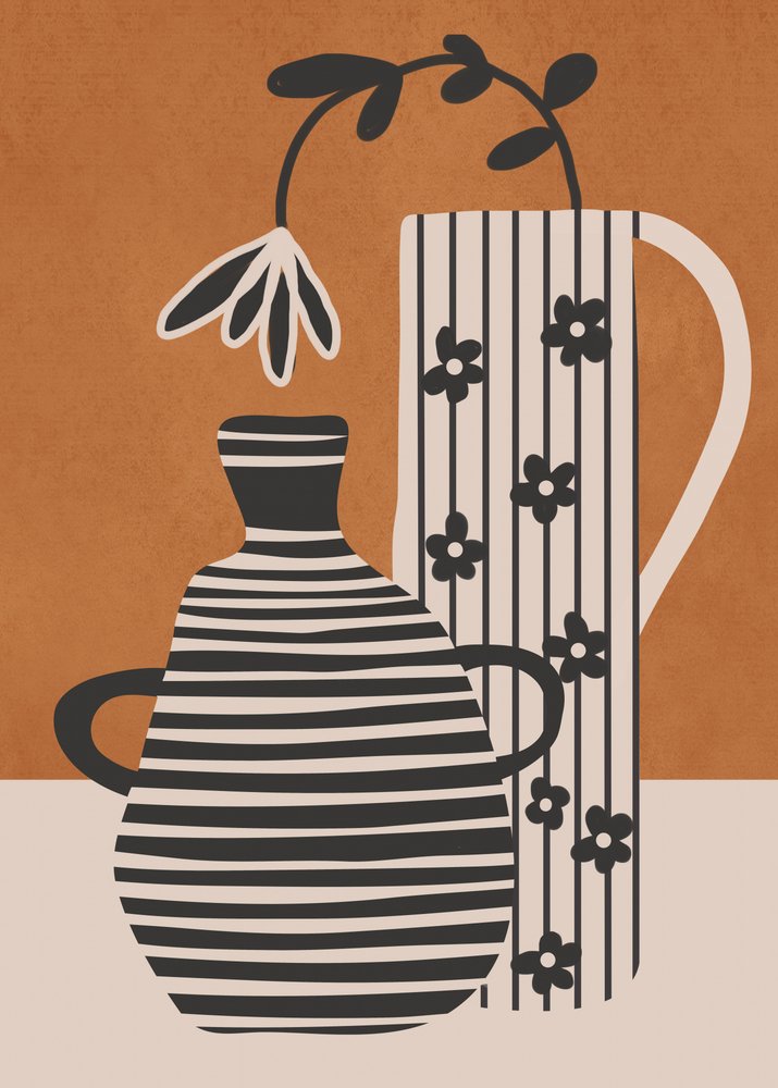 Vases bohèmes et fleurs - Flow Line