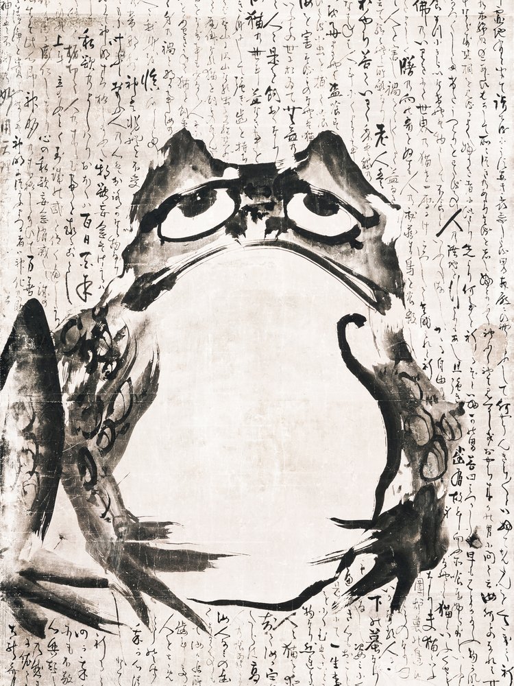 Grenouille japonaise (fin du XVIIIe – XIXe siècle) ; encre et couleur sur papier d