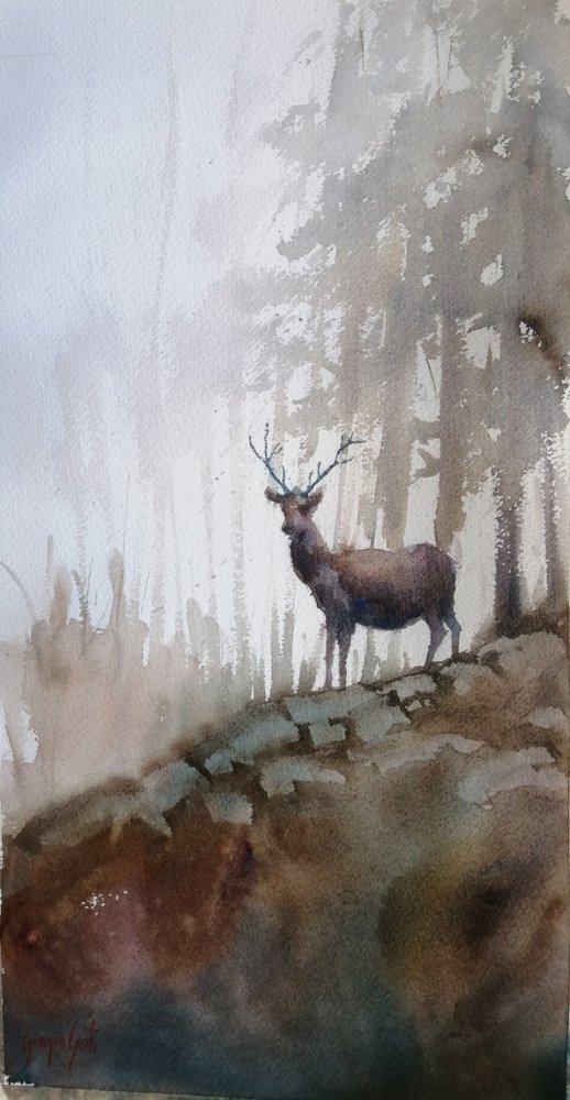 Cerf de la forêt brumeuse - Giorgio Gosti