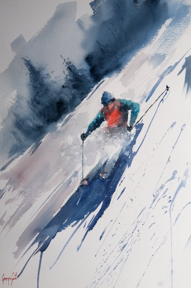 Descente en ski de poudreuse - Giorgio Gosti