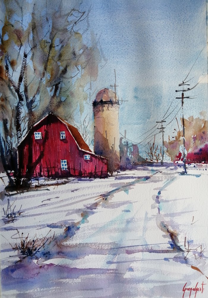 Red Barn Winter - Giorgio Gosti