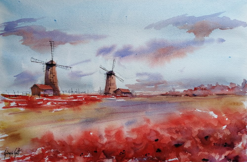 Les moulins à vent de Red Poppy - Giorgio Gosti
