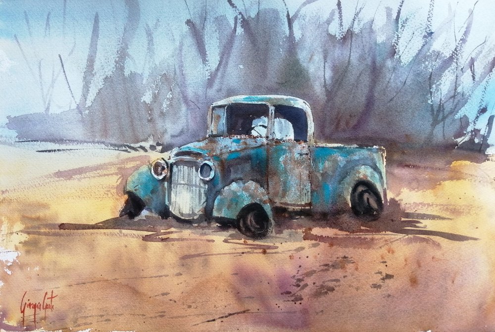 Camionnette bleue rouillée - Giorgio Gosti