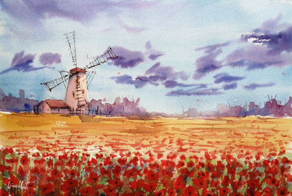 Un champ de coquelicots aux couleurs éclatantes - Giorgio Gosti