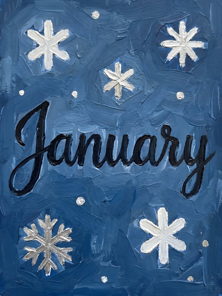 Janvier : flocons de neige d