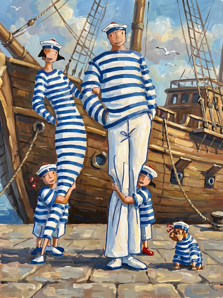 La famille des marins à rayures - HUGO