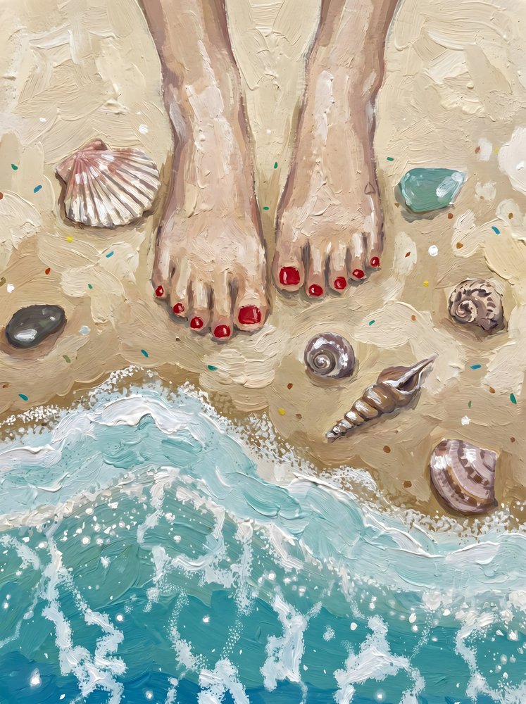Les pieds dans le sable - HUGO