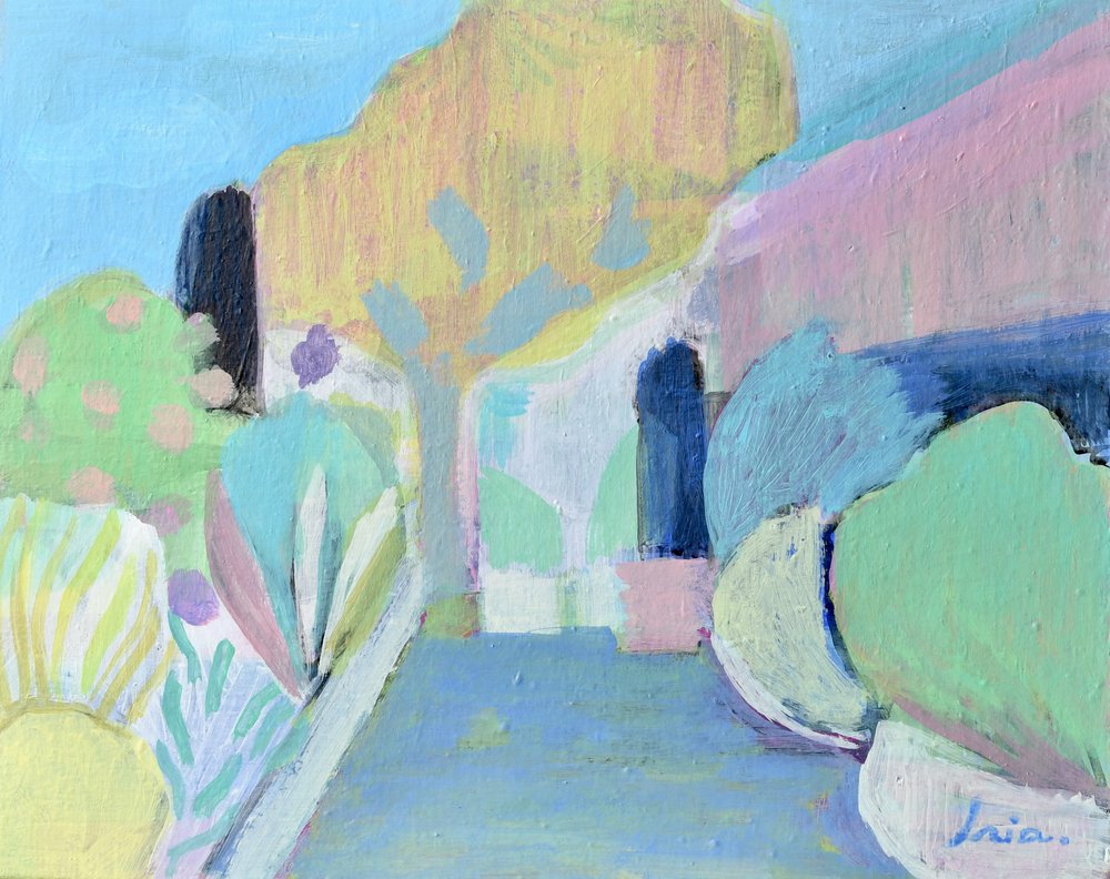 Allée fleurie aux couleurs pastel - Iria Fernandez