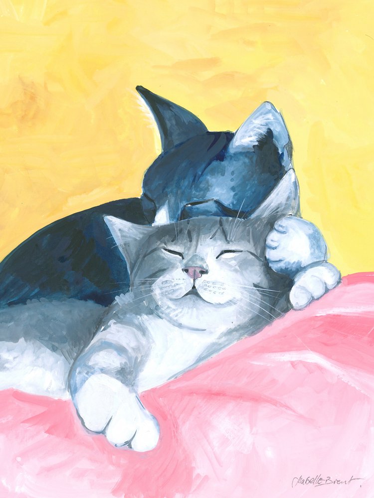 Chats faisant la sieste abstraits - Isabelle Brent