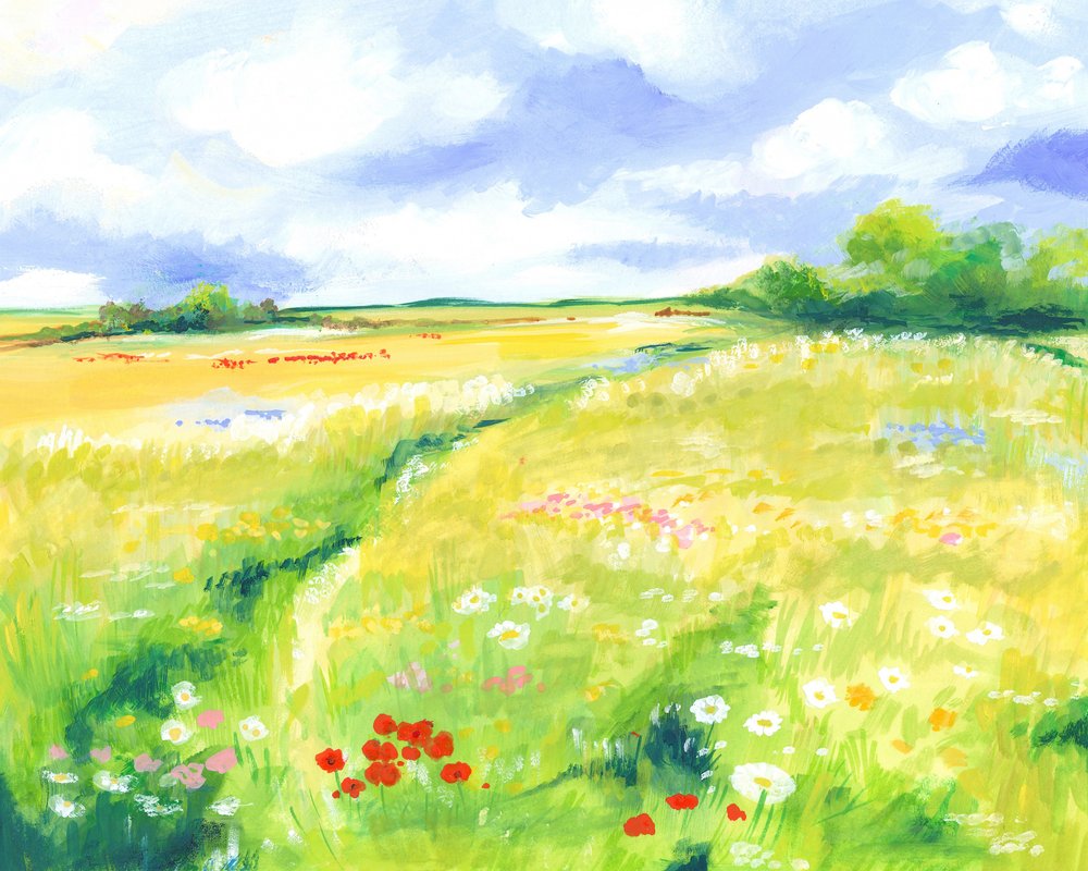 Prairie de fleurs sauvages - Isabelle Brent