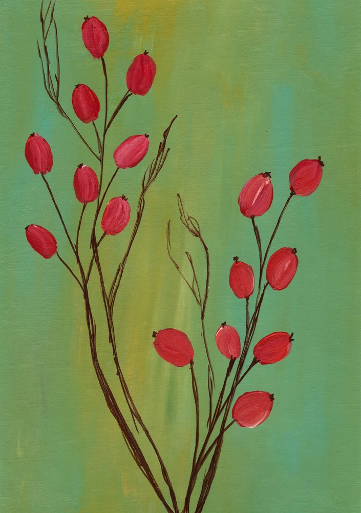 Branches de baies abstraites - Janine Brewster