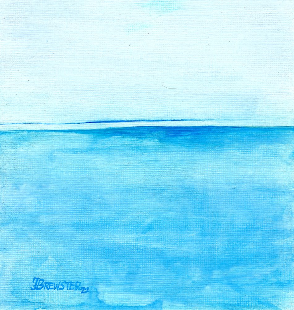 Paysage apaisant en bleu - peinture - Janine Brewster