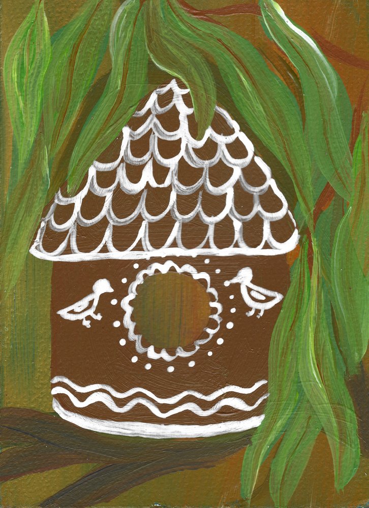 Charmante cabane à oiseaux en pain d
