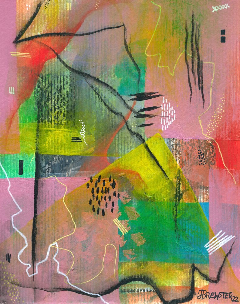 Couches abstraites aux couleurs vives - Janine Brewster