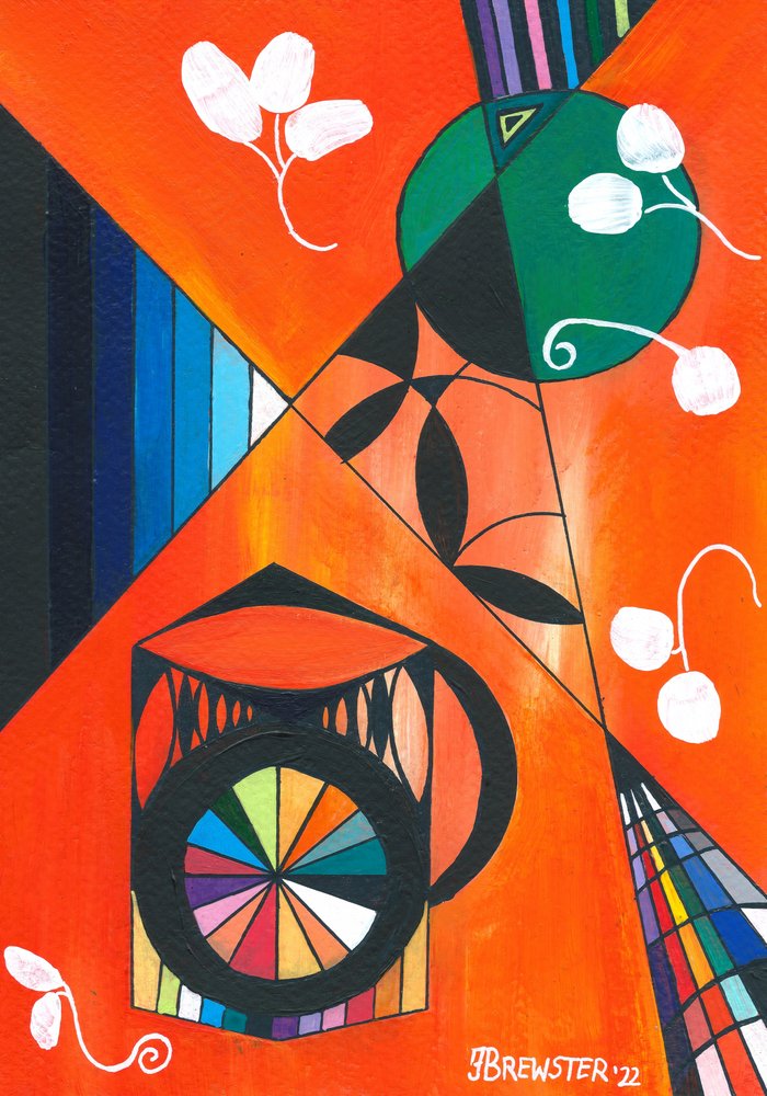 Composition géométrique éclatante - Janine Brewster