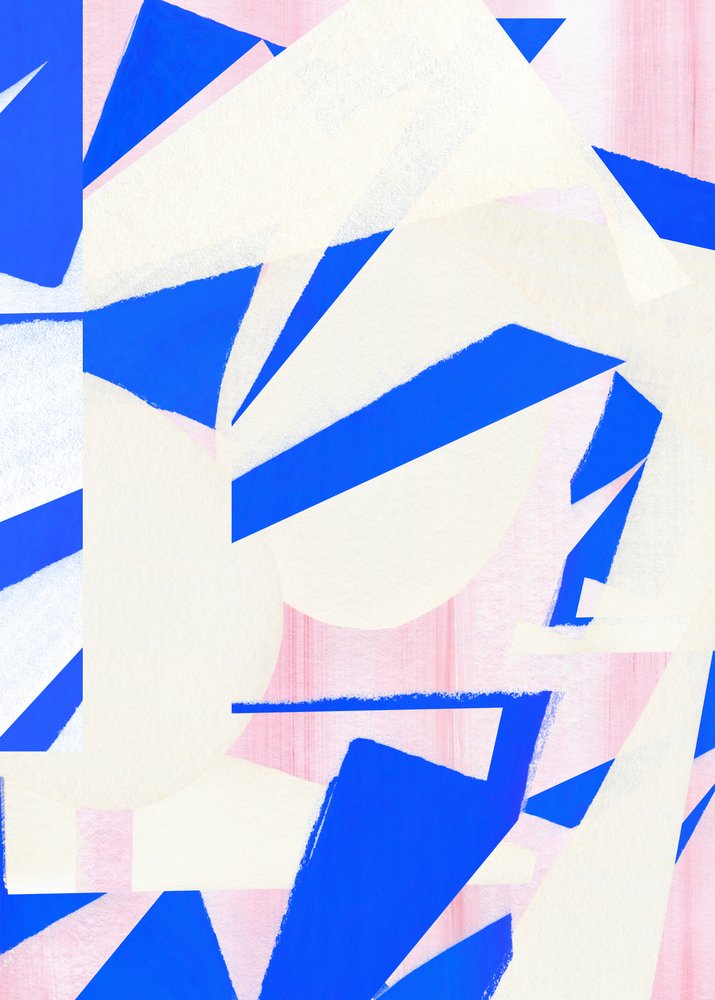 Formes audacieuses bleues et roses - Jenja Braun