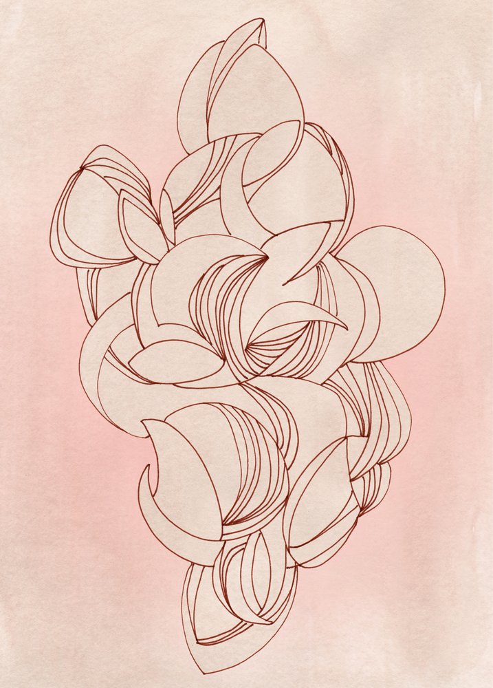 Formes fluides et rosées - Jenja Braun