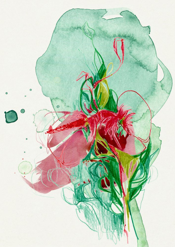 Fleur abstraite aux couleurs vives - Jenja Braun