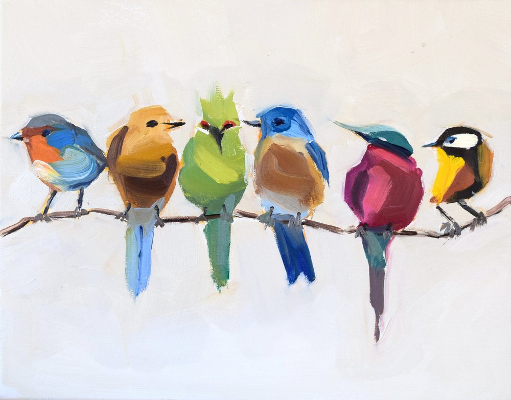 Des oiseaux sur une branche - Jenny Westenhofer
