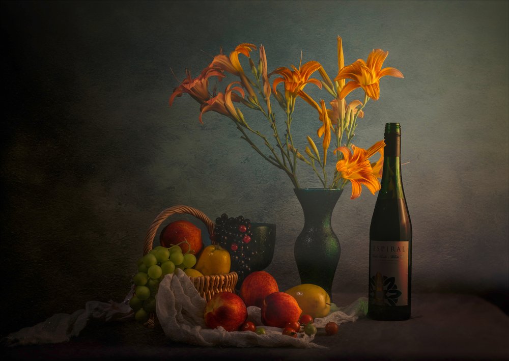 Nature morte mélancolique avec du vin de Moody - John-Mei Zhong