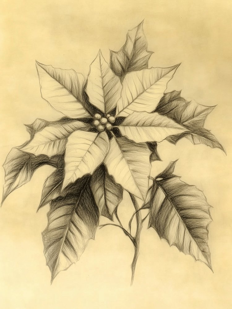 Élégant dessin de poinsettia - Jolly and Dash