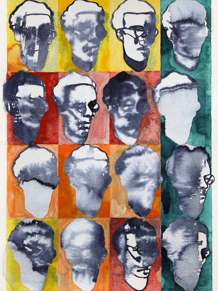 Grille de visages abstraits - Joshua Hoskins